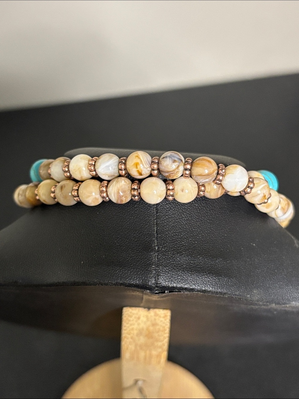 Shyanne Bohemian Turquoise & Cream Beaded Pendant Western Statement Necklace - Picture 5 of 7